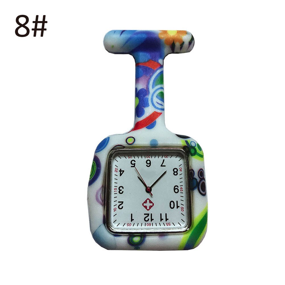 Relojes esfera cuadrada de silicona para enfermera, reloj de enfermera, broche para Doctor, relojes colgantes TT @ 88