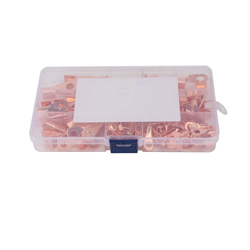 Battery Cable Copper Open Barrel Ring Lug Terminals Connectors Assortment Kit Wire Crimp Connector OT