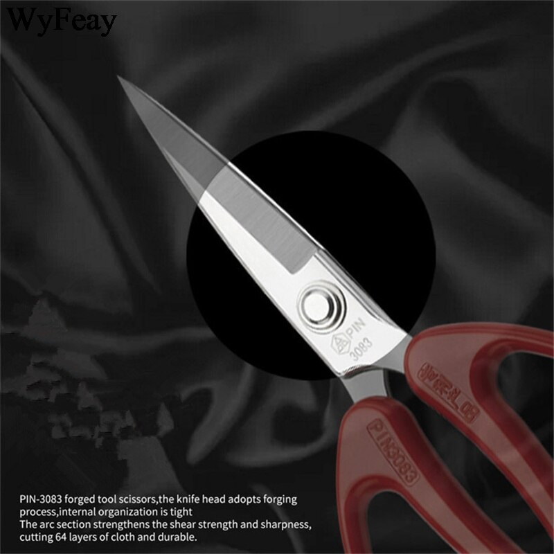 Stainless Steel Sewing Scissors Plastic Strong Civilian Shears Cutter Kitchen Embroidery Leather Fabric Household Scissors Tools