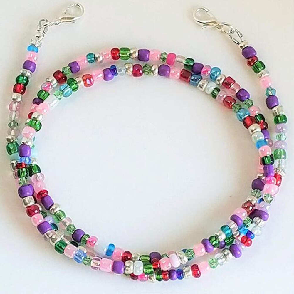 Cadena Bohemia para mascarilla para mujer, cadenas para máscara, joyería Bohemia, Gargantilla con letras, Collares coloridos: 1