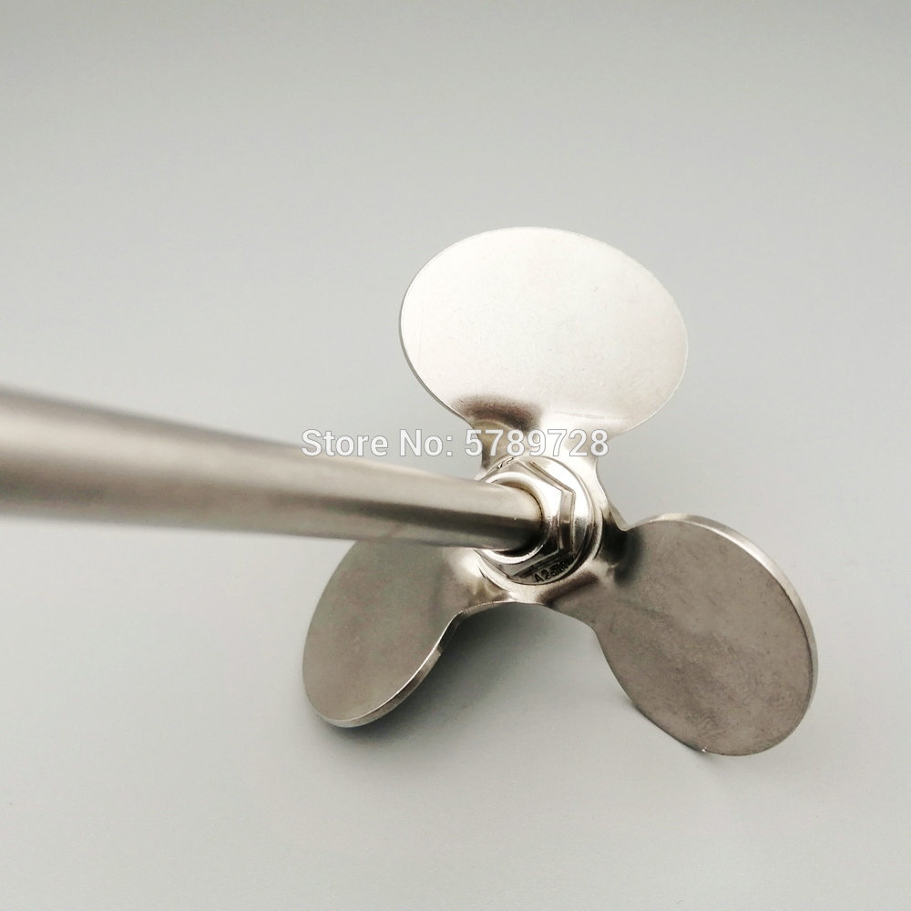 Lab Stainless Steel Turbine Stirrer Paddle & Rod Set - 304 SS, 50mm X 8mm X 400mm