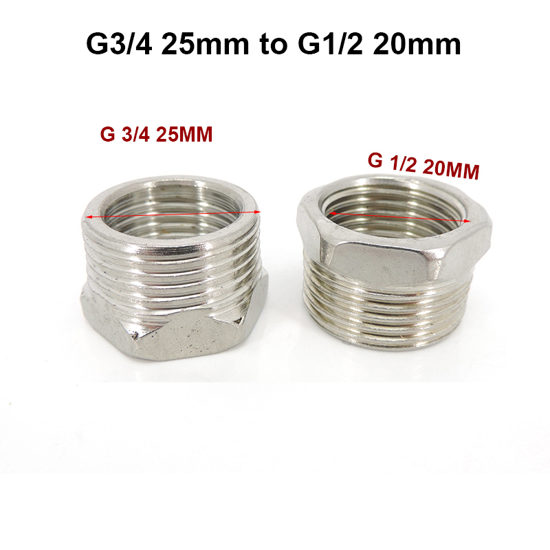 G3/4 "25mm macho para g1/2" 20mm rosca fêmea tipo t de aço inoxidável junta de extremidade conector de mangueira de água adaptador acessórios de encanamento