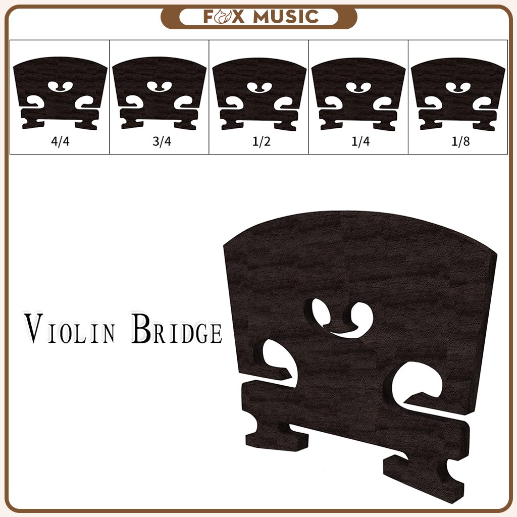 1PC-Master ébano puente violín 4/4, 3/4, 1/2, 1/4, 1/8 puente violín