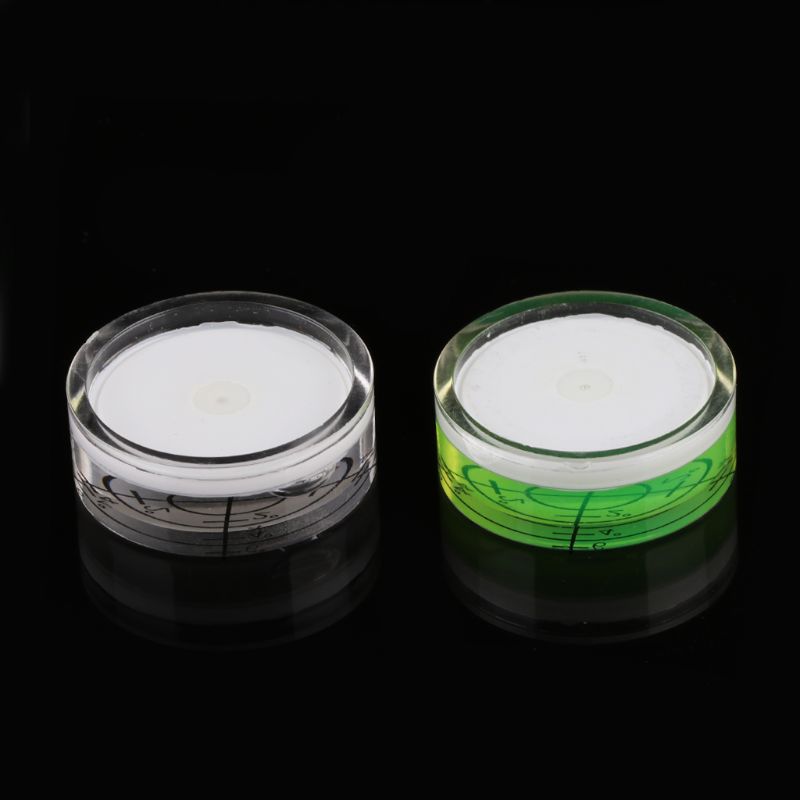 2 pièces 32*12mm niveau à bulle rond blanc vert Bullseye outil de mesure de niveau à bulle
