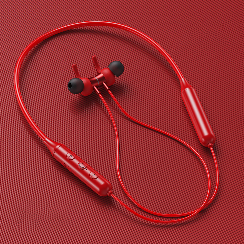 Swalle V5.0 Bluetooth Headset Wireless Sport Earpiece Handsfree With Mic HD call Bluetooth Earphone Earloop Earbuds 6D Stereo: Red