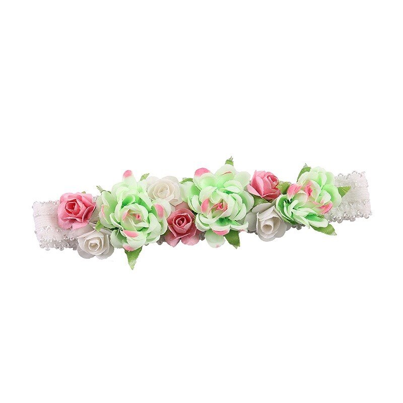Diademas de flores para niña, diadema Floral, guirnalda de rosas de imitación, diadema de nueva flor para niña: Verde