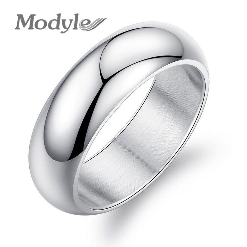 Modyle - alliances classiques en acier inoxydable couleur argent/couleur or pour femmes: 8 / Couleur argent