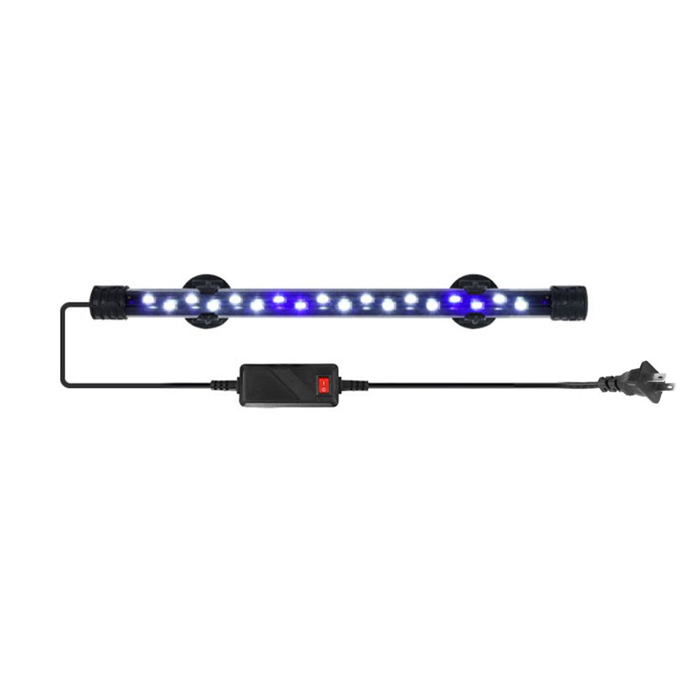 Aquarium Blue White Light Fish Tank Submersible Lamp Waterproof Underwater LED Plant Lamp Aquarium Lighting Accessories: US Plug 6W 28cm