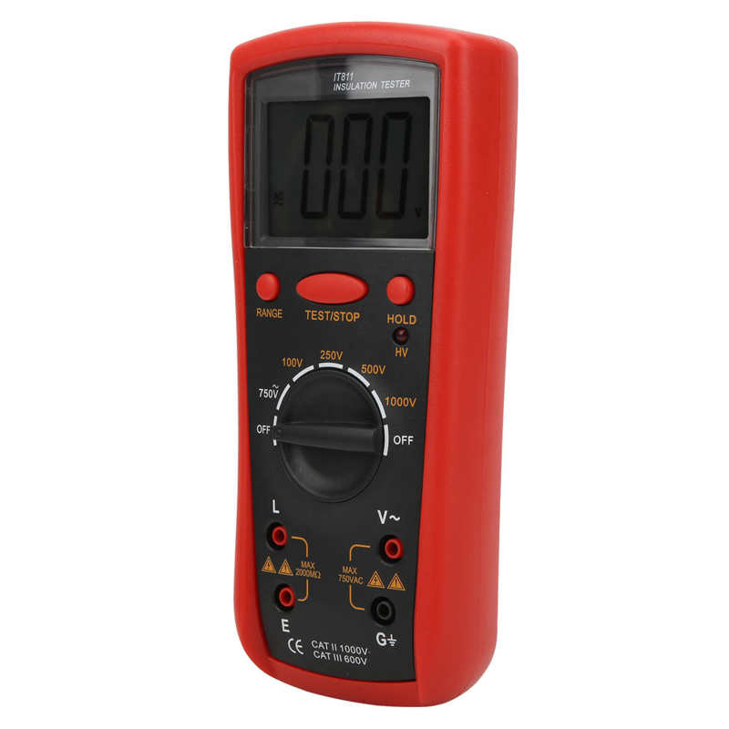 IT811 Insulation Resistance Meter with LCD Display Digital Megohm Tester Electrical Tools Resistance Measuring Device