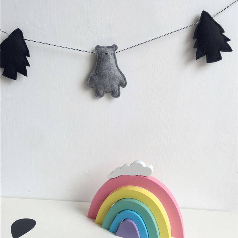 Schattige Beer Cloud Boom Opknoping Hanger Kinderen Kinderkamer Props Decoratieve Ornamenten Voor Zuigelingen Baby Fotografie Prop