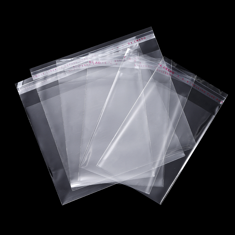 100 stks/partij Transparante Zelfklevende Seal Zakken OPP Plastic Cellofaan Zakken Tas & Pouch Sieraden Verpakking Zakken