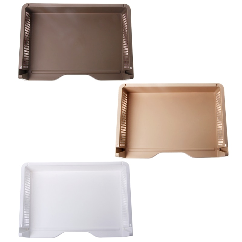 A4 Paper Superimposed Desktop Files Storage Rack Box Plastic Letter Tray Office