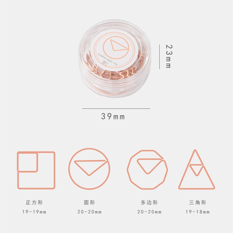 10pcs/lot Geometric Shape Paperclips Square Styling Decoration Office Accessories Paper Clips Bookmark Office Supplies