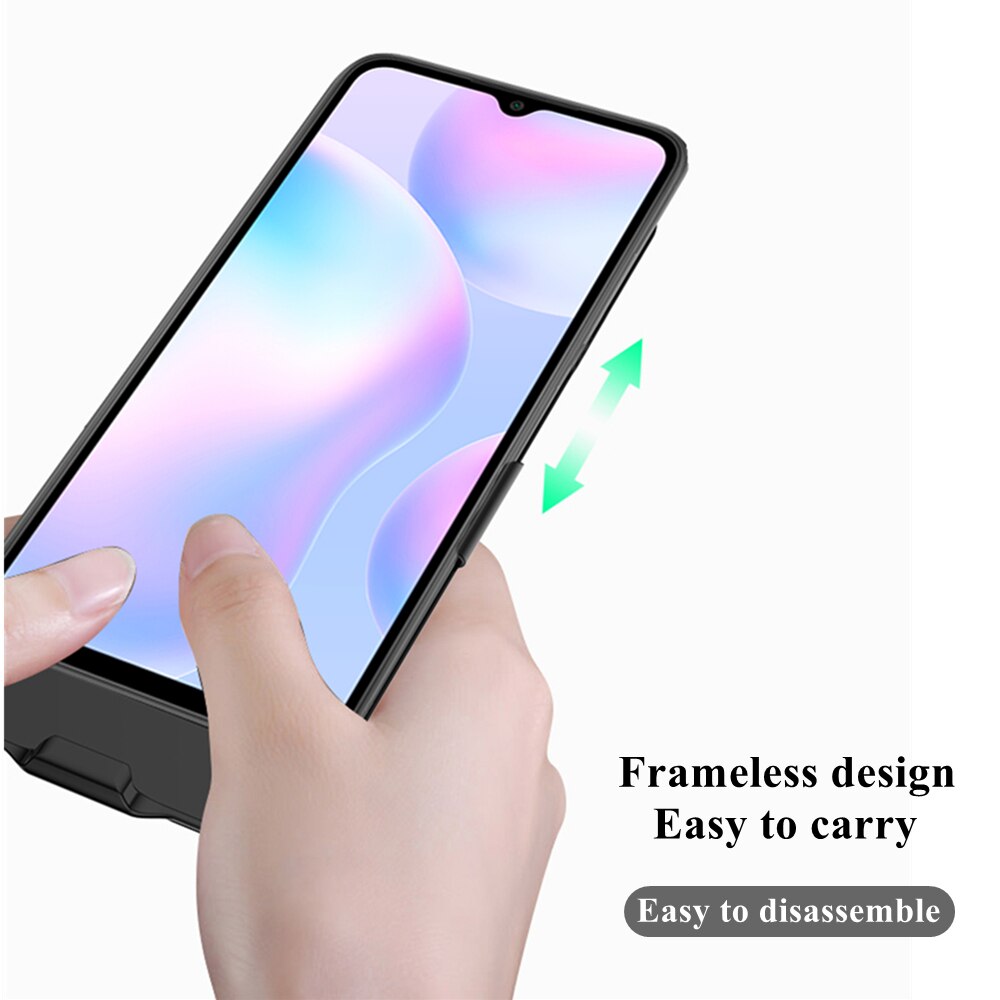 NTSPACE Battery Charger Cases For Xiaomi Redmi 9A Battery Case 6800mAh External Battery Charging Power Bank Cover With Holder