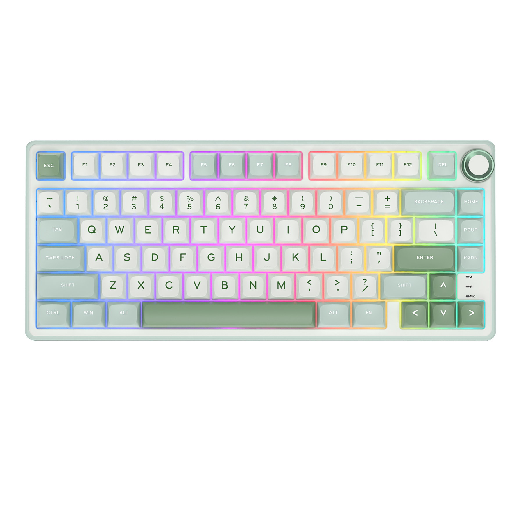 Royal Kludge RK R75 brazylijska mechaniczna uszczelka klawiatury przewodowa klawiatura dla graczy z możliwością wymiany podczas pracy 80 klawiszy podświetlane RGB MDA nasadki na klawisze PBT: Olive / Niebieski przełącznik