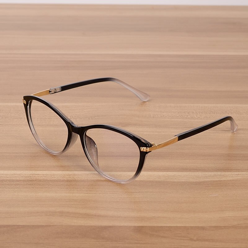 Imwete Klar Brille Rahmen Frauen Männer Jahrgang Katze Auge Optische Spektakel Brillen Rahmen transparent Objektiv Brillen retro Damen: Schwarz klar