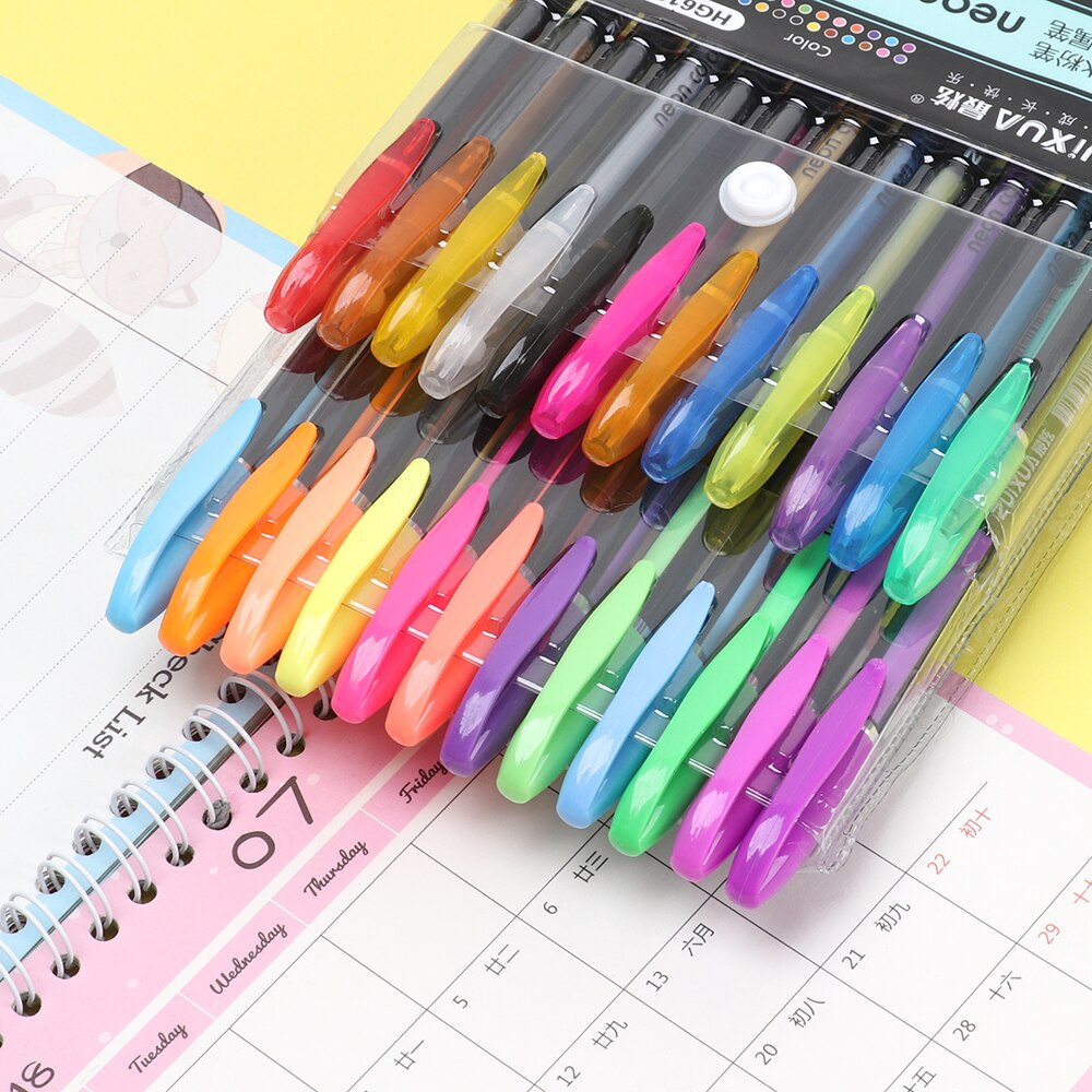 12/18/24/36/48 Kleuren Glitter Gel Pennen Set Voor... Grandado