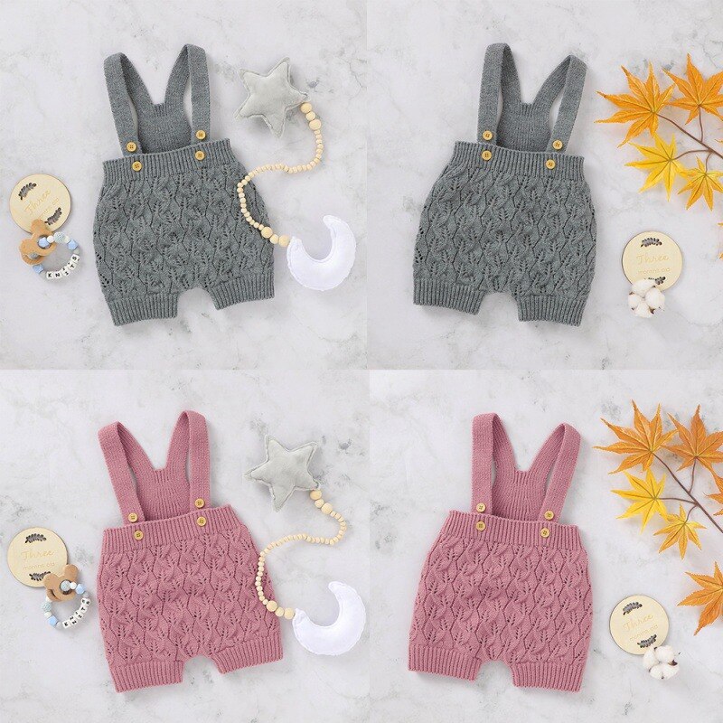 Baby Mädchen Herbst Hosen Solid Print Gestrickte Strap Kurze Hosen Hosen Kinder Knie Länge Casual Shorts