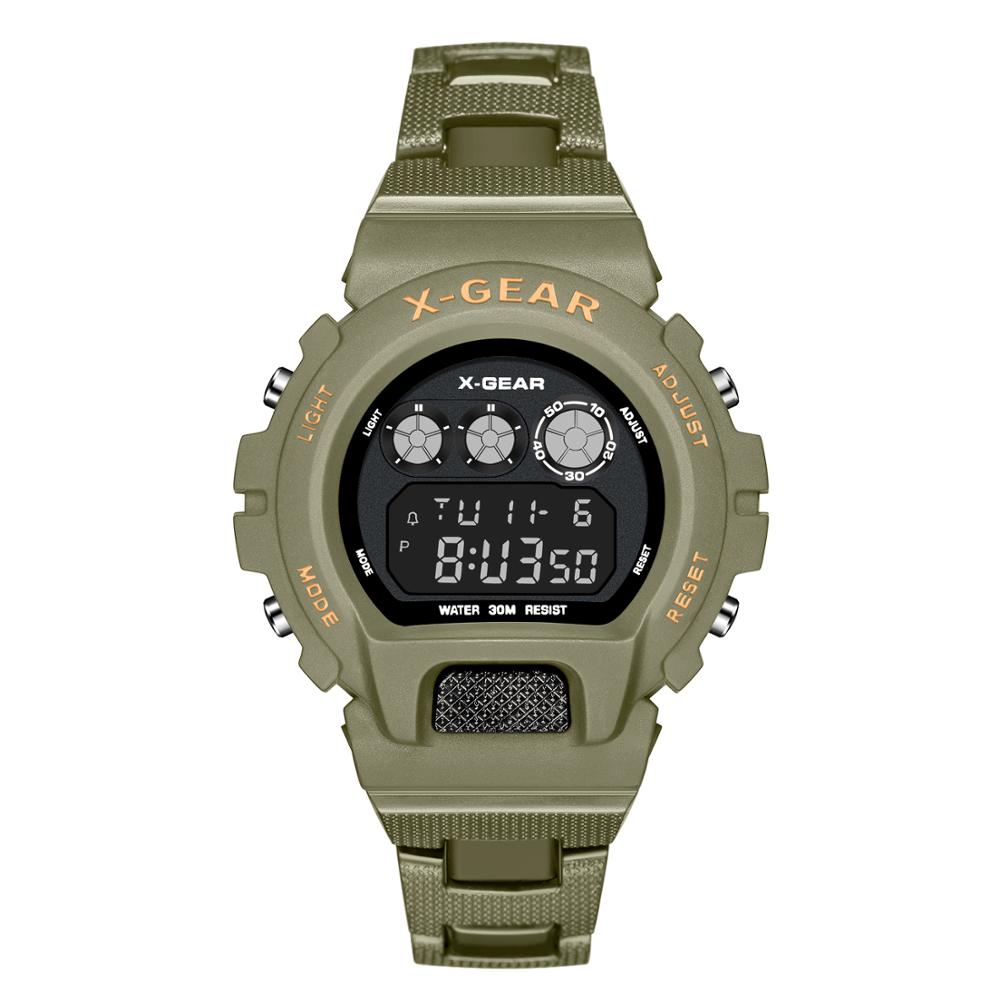 Digitale Horloges Luxe Grote Mannen Klok Cool Sport Horloges Voor Mannen 50M Waterdicht 0931 Mannen Horloges: green