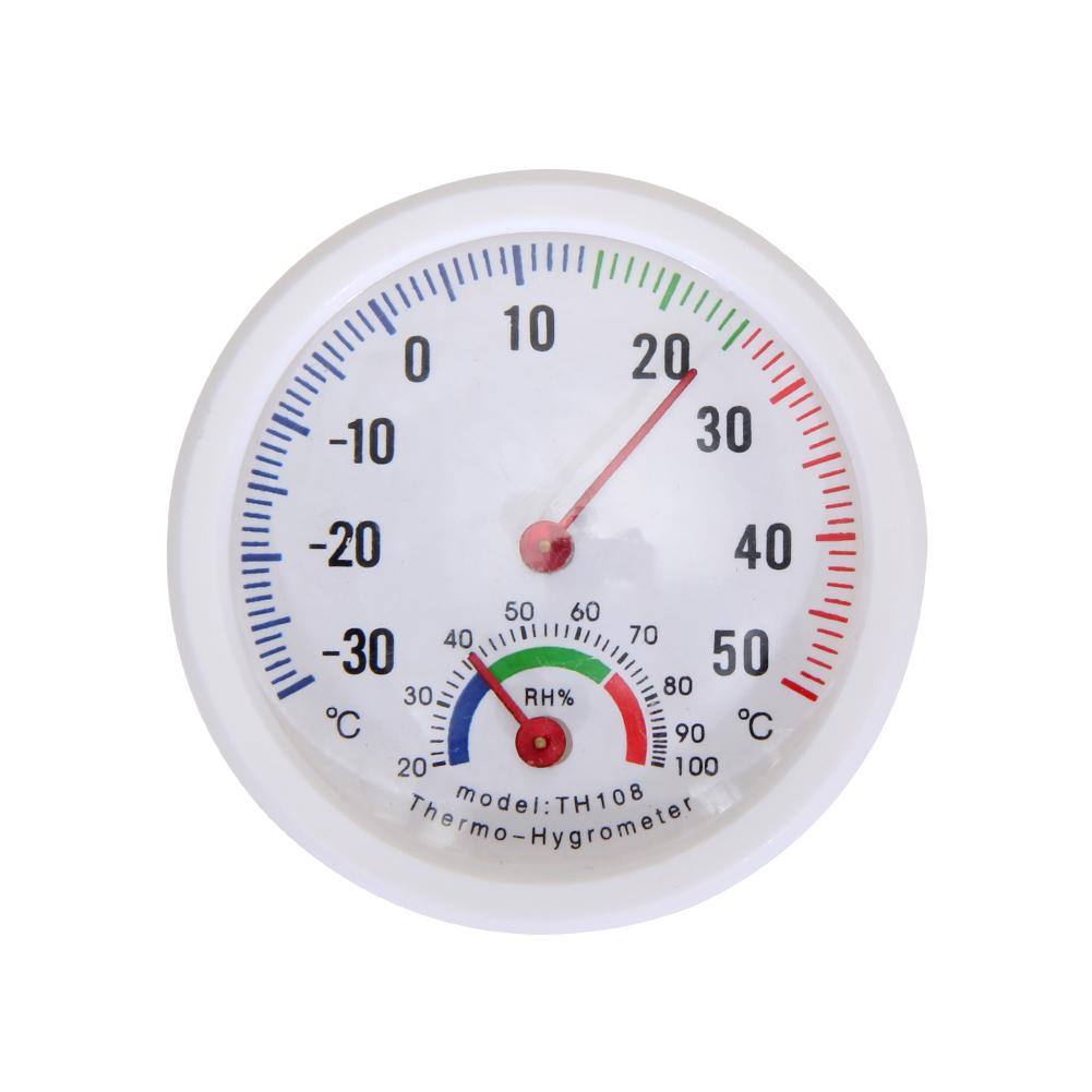Higrotermógrafo mecánico para el hogar, medidor de temperatura de pared, humedad, Dial, termómetro, higrómetro para habitación, Detector de humedad: Negro
