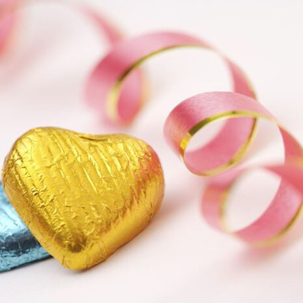 100 piezas de papel de aluminio dorado para envolver dulces, galletas, Chocolate, papel de hojalata para fiestas, papel artesanal de embalaje de con relieve de Metal, 8x8cm