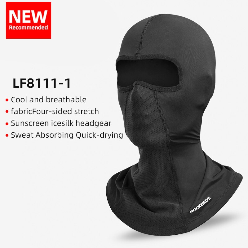 ROCKBROS – masque de cyclisme pour hommes et femmes Protection UV lunettes cagoule visage respirant à séchage rapide, en soie de glace: LF8111-1