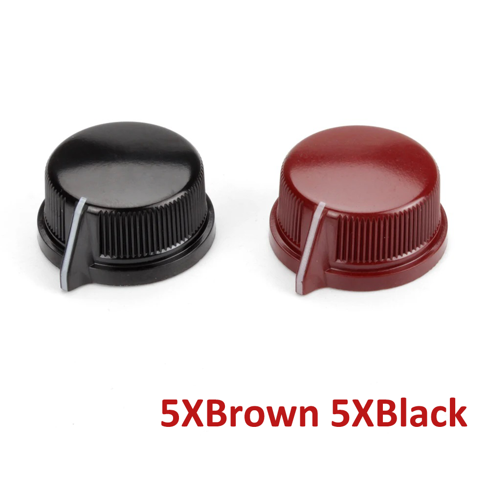 Daierbump 10 Stuks KN-1470A Bakeliet 6.35Mm Schacht Messing Binnen Set Schroef Gitaar Pedaal Effecten Controle Versterker Knop: Default Title