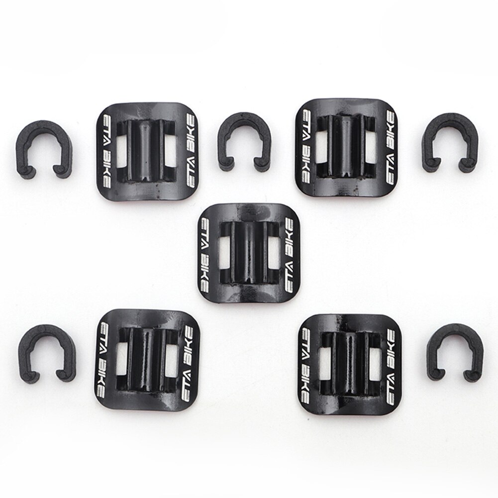 5 Pcs Bike Olie Buis Vaste Clips Gids Conversie Frame Vaste Klem Fiets Tubing Zetel Aluminium Clip Remkabel C vorm Gesp: Black