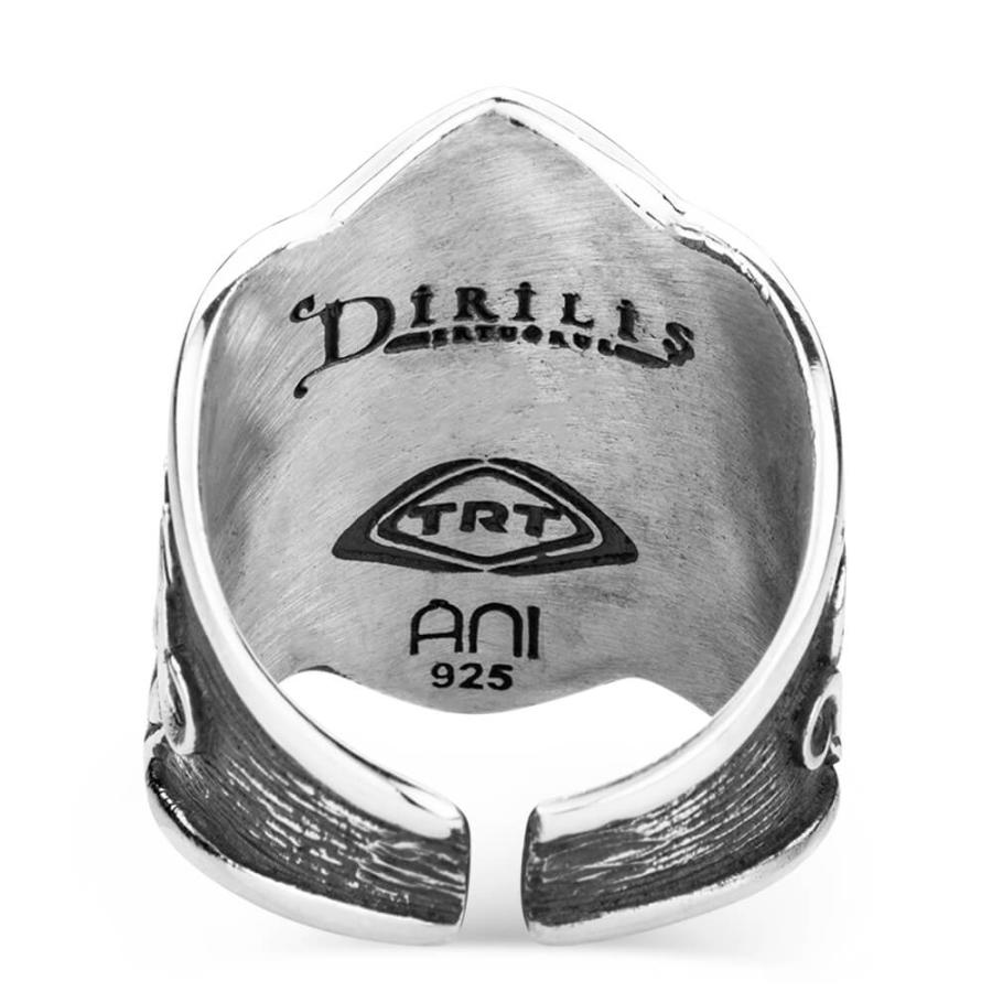 925 Sterling Silver Dirilis Ertugrul Gazi Thumb Rings Double Headed Eagle Men Jewelry Plain Model Turkish Special Hoop Zihgir