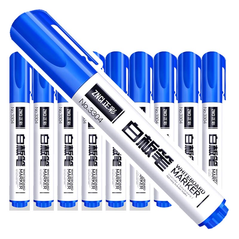 10 stks uitwisbare Whiteboard Marker Rood zwarte inkt pen voor witte boord Briefpapier Office materiaal schoolbenodigdheden 2501: Blue 10 PCS