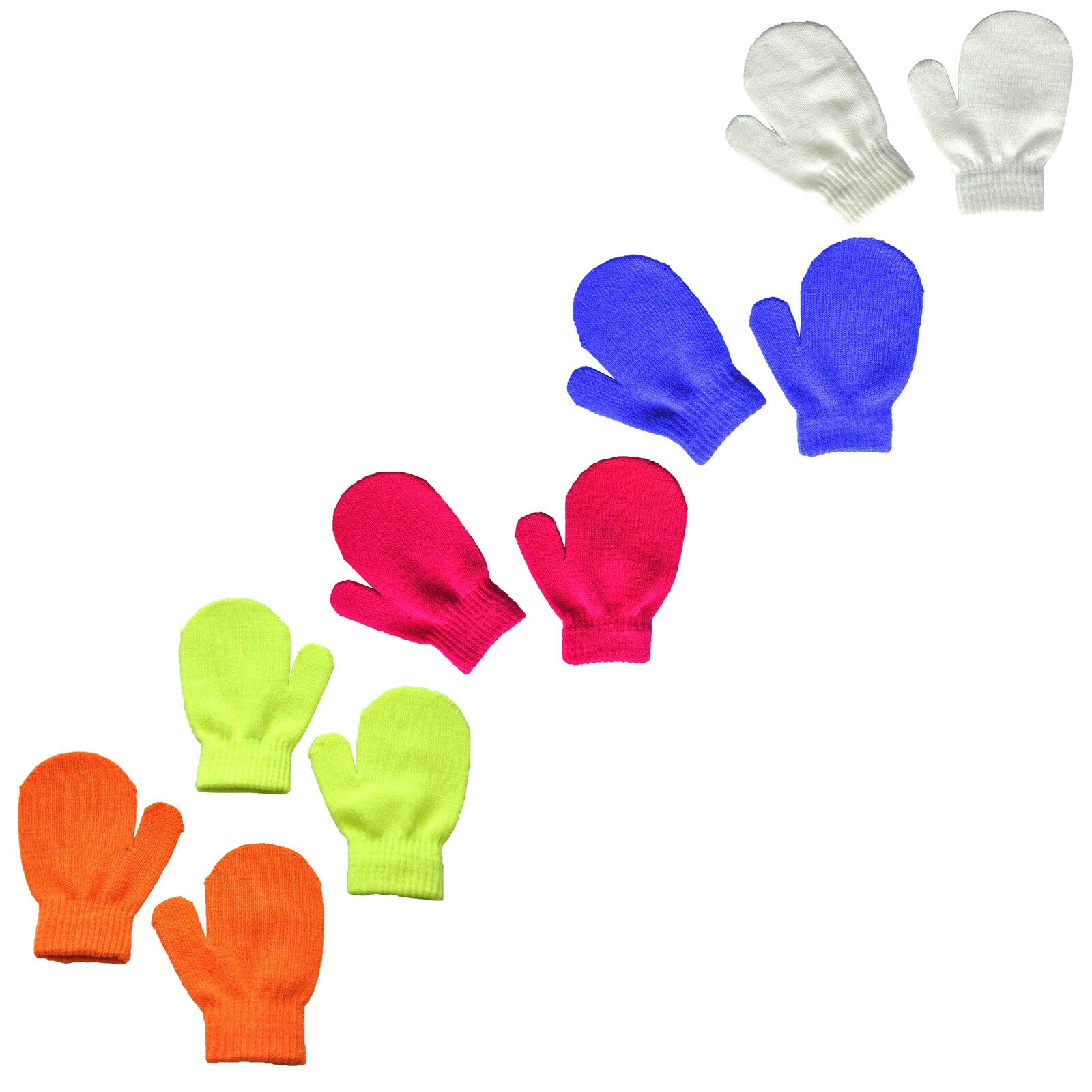 5Paare Winter Baby freundlicher Warme Gestrickte Handschuhe Dicke Feste Farbe Nicht-Unterhose Touchscreen Volle Finger Handschuhe Für kleinkind freundlicher Jungen Mädchen: E