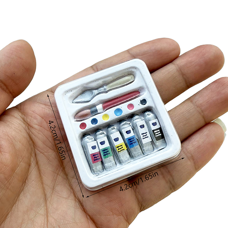 Miniaturowy piórnik akwarelowy, realistyczny projekt, mini piórnik, zabawki robić udawania, DIY, symulowany Model sceny robić zabawy.: BIAŁY