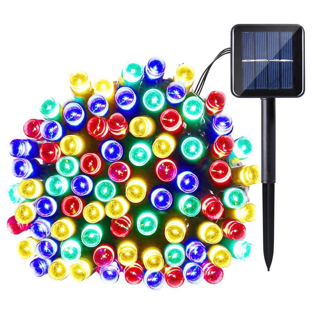LED Solar String Lights 8 Mode Fairy Lights Outdoor Waterproof Christmas Garland Solar Power Lamp Garden Decoration D30: Multicolor / 20M 200LEDs