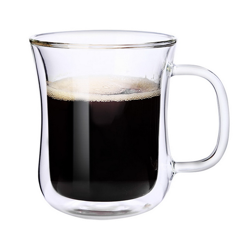 Double Wall Mug Office Mugs With The Handle Transparent Drinkware Coffee Cups Tea Set Mugs Beer Drink Office Cup Simple style