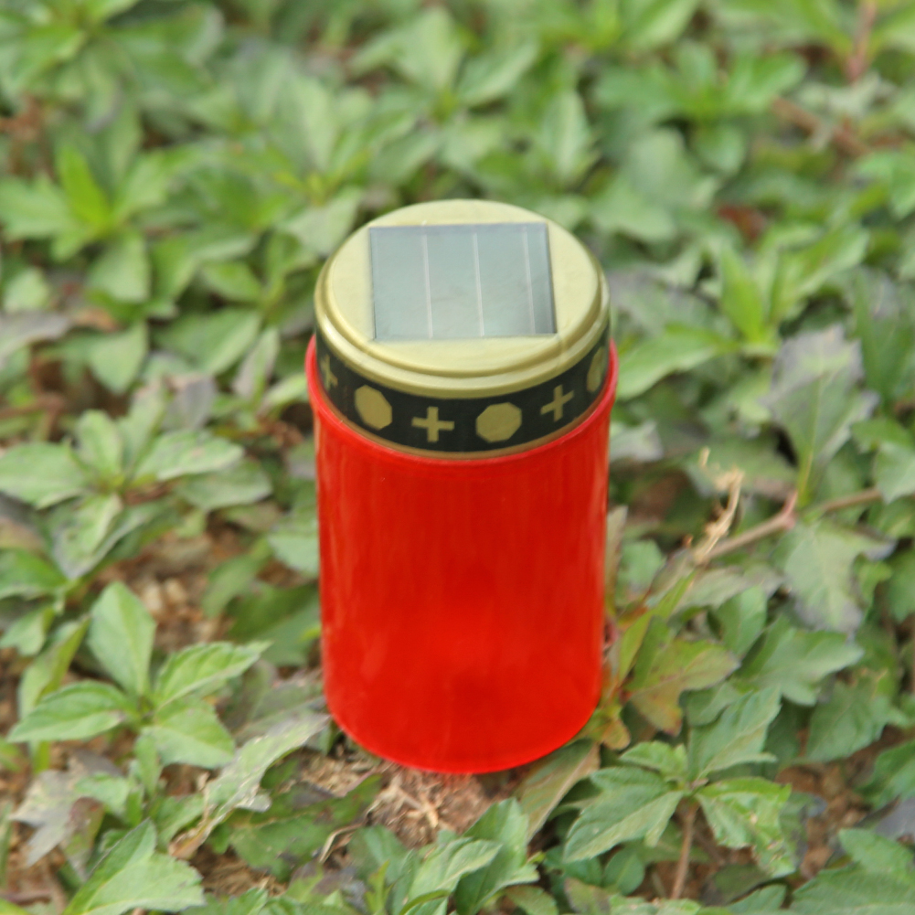 Cemetery Ritual Electronic LED Candle Lamp Rainproof Flameless Solar Energy Decorative Tea Light Solar Powered Candle Light