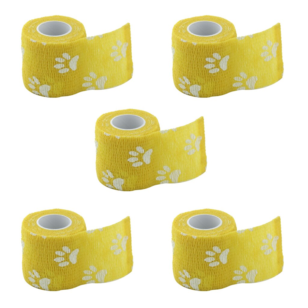 5 Rolls Self Adherent Cohesive Wrap Bandages for Cat Dog Pet - 2 Inches 5 Yard