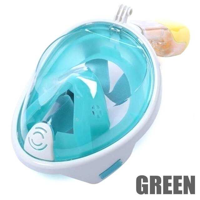 Ademhalingsapparaat 3 kleuren droog duikmasker zomerzwemmen volgelaatsmasker s/m duurzaam anti-condens snorkel zwemmasker duiken: Groen s tot m