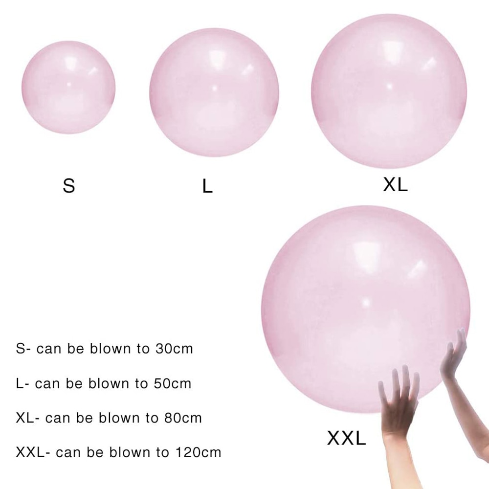 Xl bobleballer oppblåsbare ballongball innendørs utendørs magiske bobleballer 120 cm bobleballong wubble boble ball leker