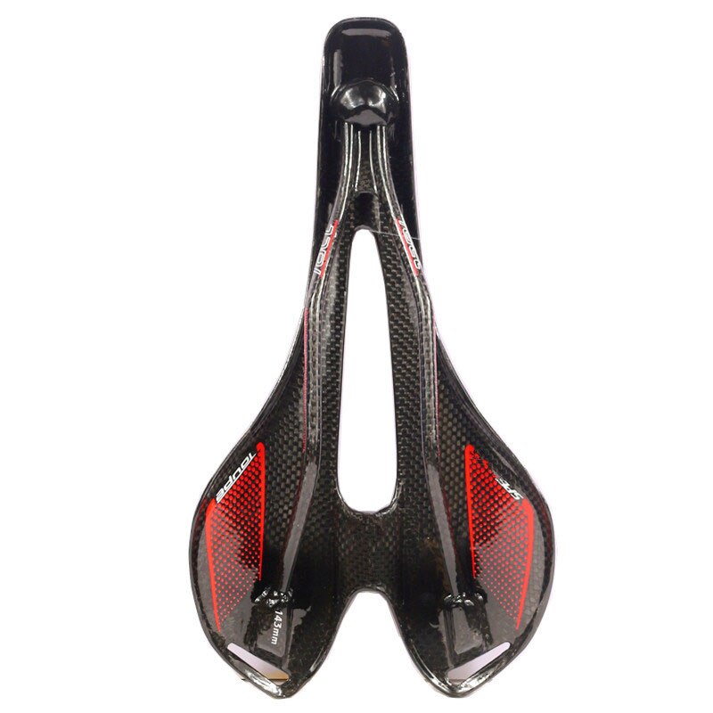 3K Carbon Fiber Bike Saddle Red Road Special Mtb Toupe Bicycle Seat Cycling Parts Leather Saddle Racing D