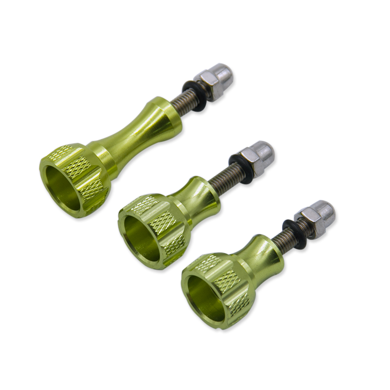 3 uds perilla de pulgar de aluminio tornillo para GoPro Hero 7 6 5 4 Xiaomi Yi 4K Sjcam SJ4000 H9 funda trípode montaje Cam accesorio más: Color verde