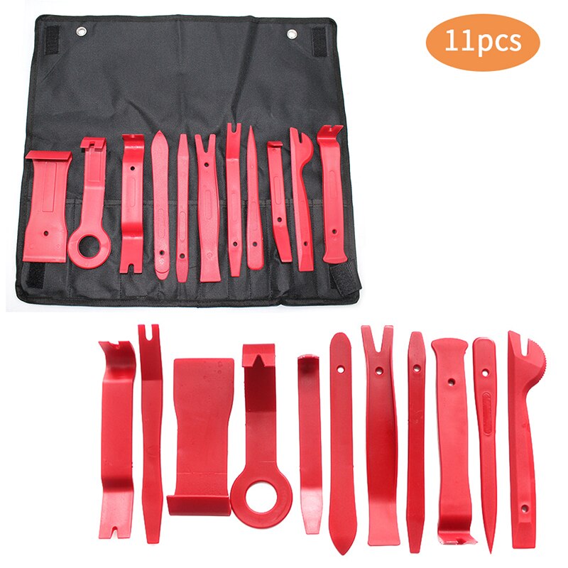 38 Pcs Car Trim Removal Tool Car Door Panel Dash Audio Radio Removal Tools Kit Automotive Pry Tools Kits Auto Repair Kit: 11 Pcs Red