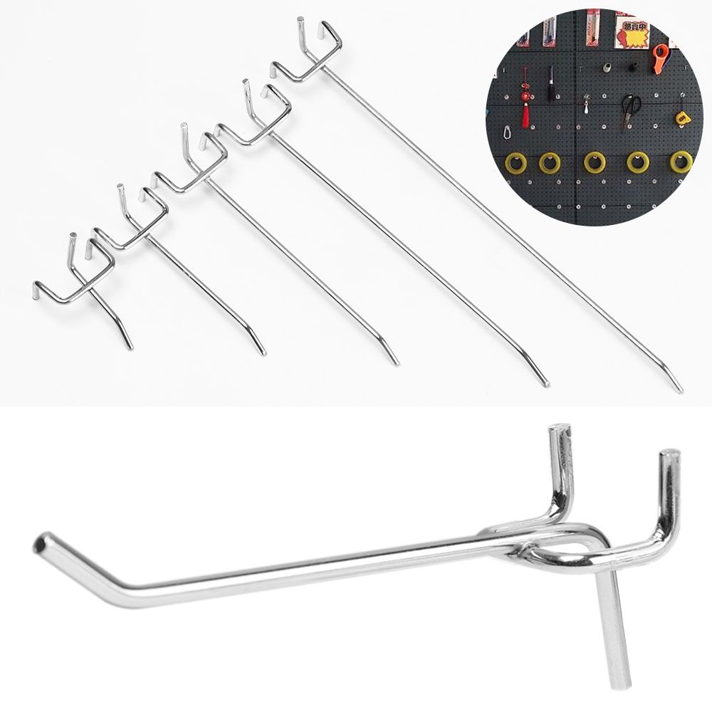 Rejilla metálica de 5 piezas para almacenamiento de pared, soporte perforado para Panel de malla, estante de artículos para tienda al por menor, ganchos de exhibición para colgar
