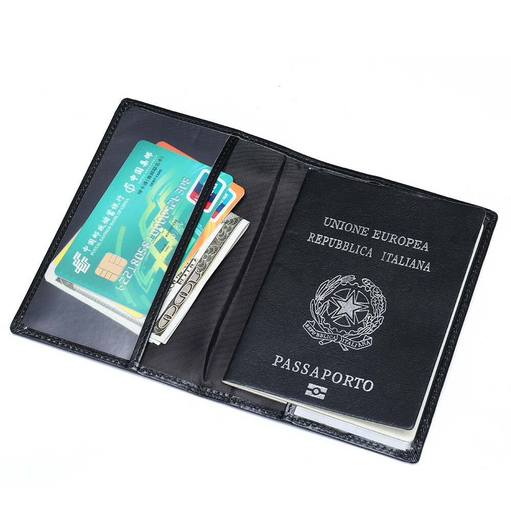 Lederen Paspoort Zak Eenvoudige Lederen Document Houder Business Eerste Laag Lederen Instapkaart Portemonnee Mode Tas