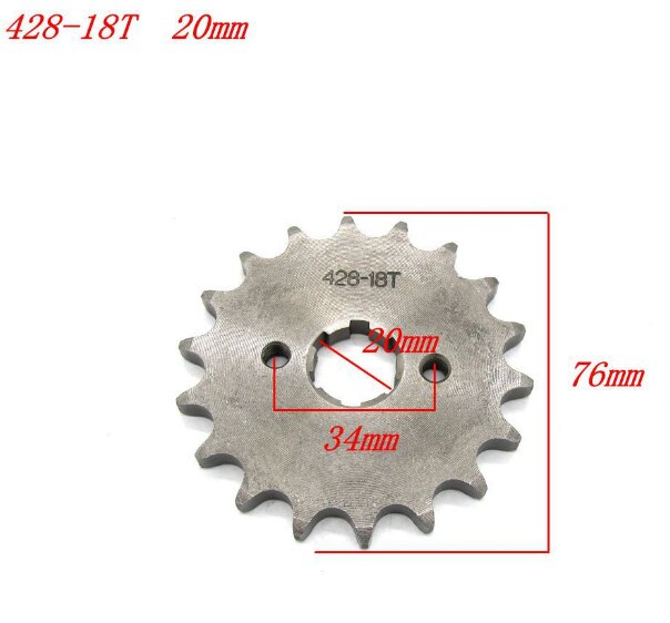 428-16 T 13 T 15 T 18 T Tand 17mm 20mm Voortandwiel Cog Vliegwiel Universele accessoires ATV Link Chain Getande Ketting Wiel: 5