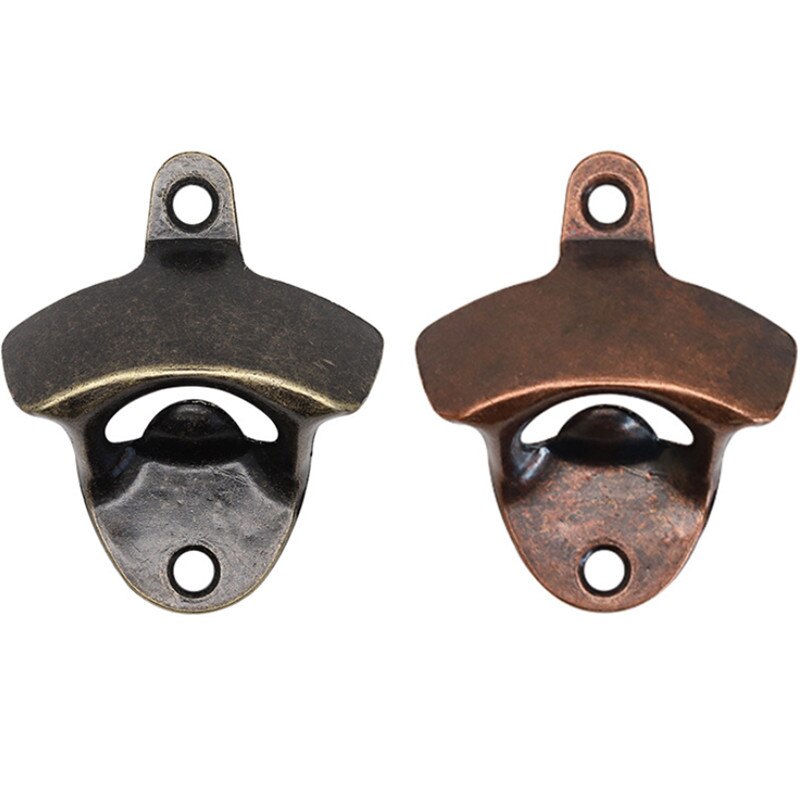 Abridor de botellas de vino montado en la pared, sacacorchos rústico Vintage de champán, herramientas de bronce antiguo para cocina, cafetería y Bar, 10 unids/set por juego