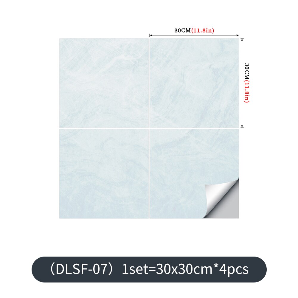 Ölbeständige aufkleber mit marmor-imitat-aufbringen für sterben küche, renovierte fliesentapete, wasserdicht und ölbeständig, rutschfester badezimmeraufkleber: 30 x 30 cm x 4 stück mattiert