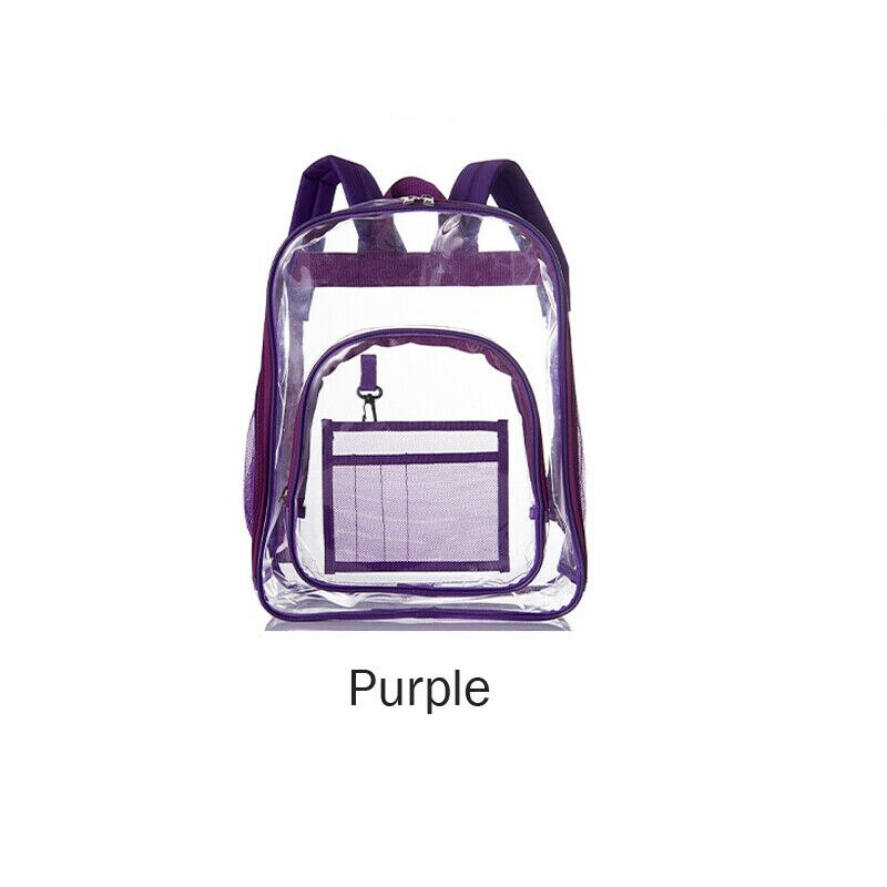 femmes fille étudiant sac d'école grande capacité Transparent clair sac à dos sac école bureau voyage sac suspendu: VIOLET