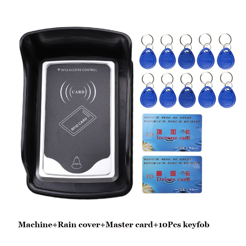 1000 Users Swipe Card Without Keyboard To Access RFID 125KHZ ID Card Reader Electronic Door Lock DC12V Control System Package