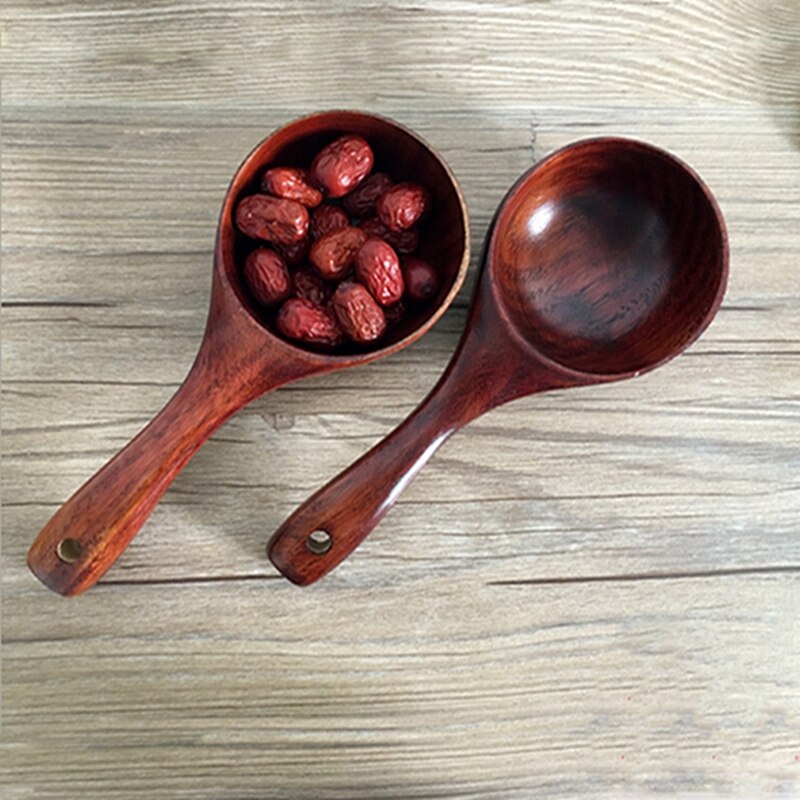 Japanese Wood Rice Spoon Water Scoop Wine Scoop Large Wooden Spoon Multifunction Wooden Round Water Dice