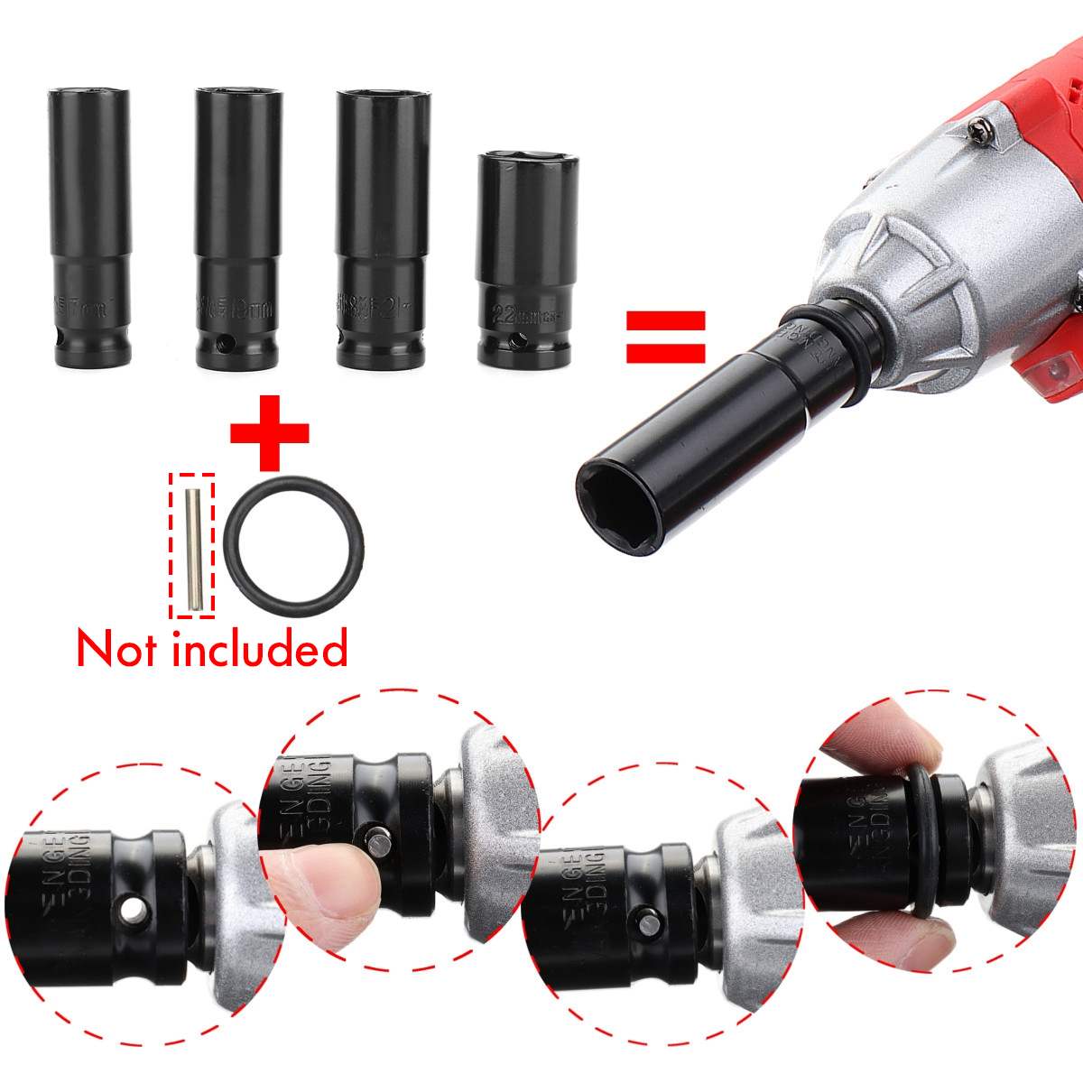 Impact Socket Set Accessories For Makita Electric Impact Wrench Sleeves Batch Head Drill Chuck For Wrench Adapter Hand Tool